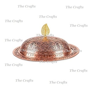 Plato de mantequilla de cobre con diseño en relieve en Color oro rosa Plato de mantequilla de cocina de hotel con la más alta calidad - Product Image 3