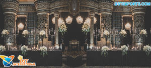 Boda recepción romano etapa elegancia estilo romano boda etapa telón de fondo blanco Tema de fibra de recepción de la boda escenario - Product Image 3