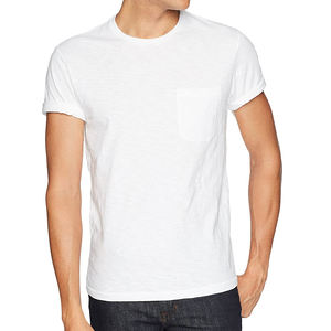 T-shirt col rond 100% coton de haute qualité pour homme, simple et blanc, bon marché, avec votre LOGO design - Product Image 1