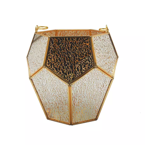 New Style Home Decor <b>square</b> <b>Glass</b> and Gold Lantern Candle Holder - Product Image 5