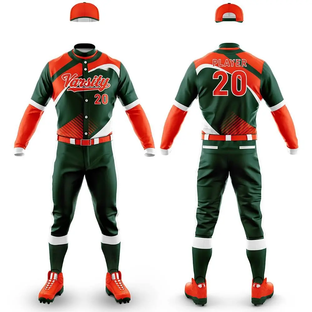 Full Printed Team Name Logo Design Baseball Uniform Mockup High Quality Baseball Uniforms