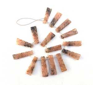 Gema de Rodonita Natural de 15 piezas, tallado en forma elegante, cuentas cortadas para fabricación de joyas, pulsera y collar - Product Image 2