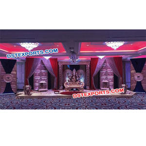 บอลลีวูดWalimaจัดงานแต่งงานขั้นตอนโกลเด้นแกะสลักเสาRajwadaเวทีงานแต่งงานที่แตกต่างกันขั้นตอนการตั้งผู้ผลิต - Product Image 1