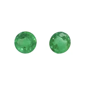 Esmeralda con forma de cara redonda, piedra preciosa Natural verde de 4,5mm, proveedor indio, exportación internacional a precio competitivo