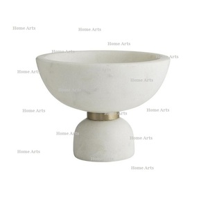 Juego de 2 cuencos para servir comida de mármol de diferentes colores, forma redonda, tamaño personalizado, cuenco para servir frutas secas a granel - Product Image 2