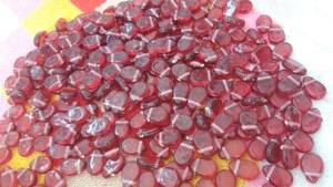 Cuentas de cristal transparentes de forma plana redondas púrpuras hechas a mano de la mejor calidad, cuentas de cristal de Murano de aspecto rico - Product Image 5