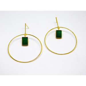 Boucle d'oreille en laiton de forme carrée, finition mate dorée, à la mode, nouveauté, pour filles et femmes - Product Image 1