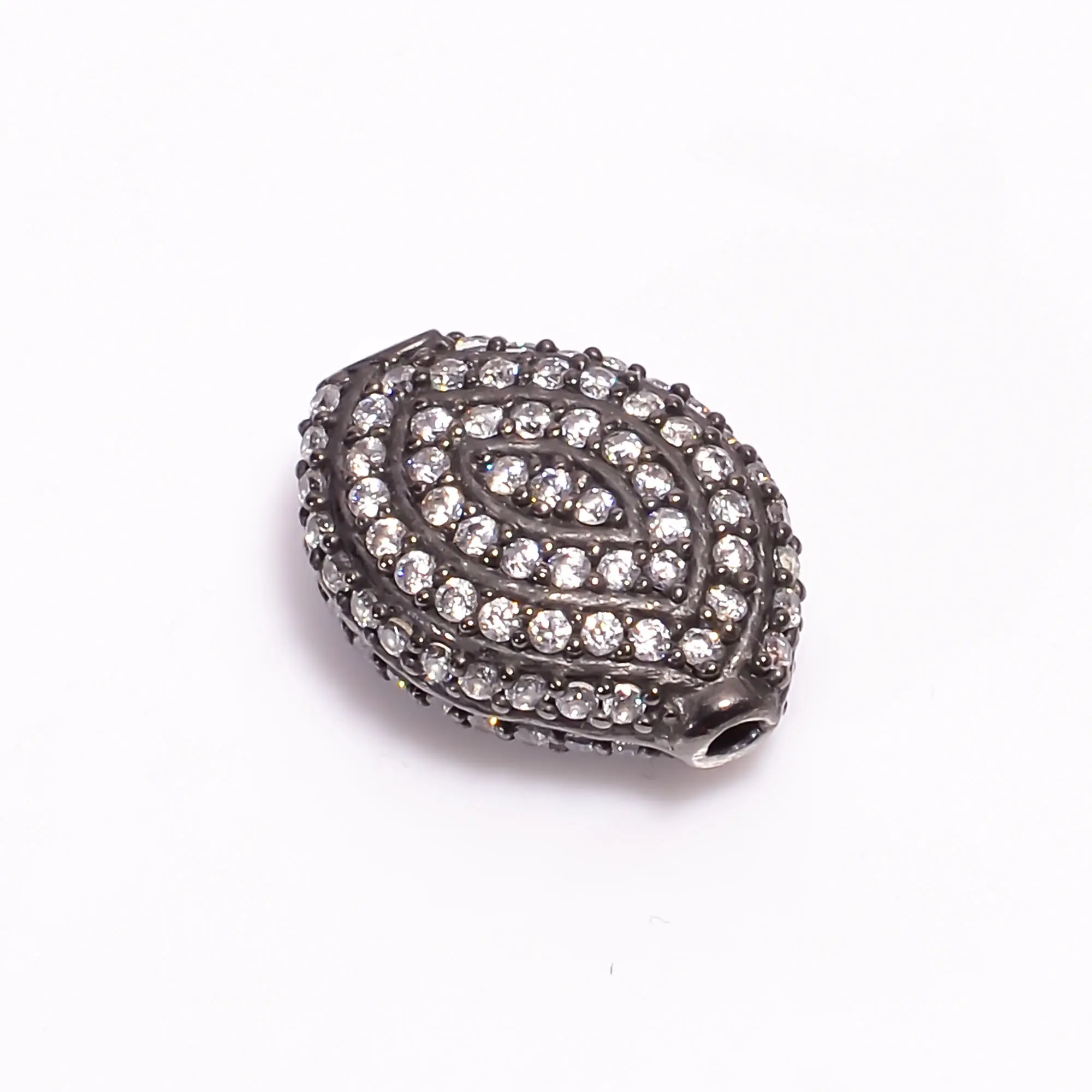 Micro Pave Zircon Beads Spacer Pendants Charms Findings Components For Jewelry Making 925 Sterling Silver Pave Beads Jewelry 4