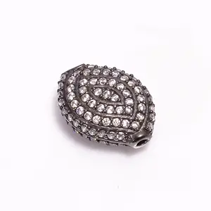 Cổ Điển 925 Sterling Bạc Đen Mạ Micro Pave Hạt Cubic Zircon Đá Quý Đồ Trang Sức Mỹ Làm Phụ Kiện Thành Phần Clasp - Product Image 1
