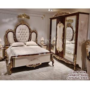 Conjunto de muebles de dormitorio tamaño Queen de estilo italiano, tallado a mano, mobiliario de dormitorio real y moderno, 6 piezas - Product Image 1