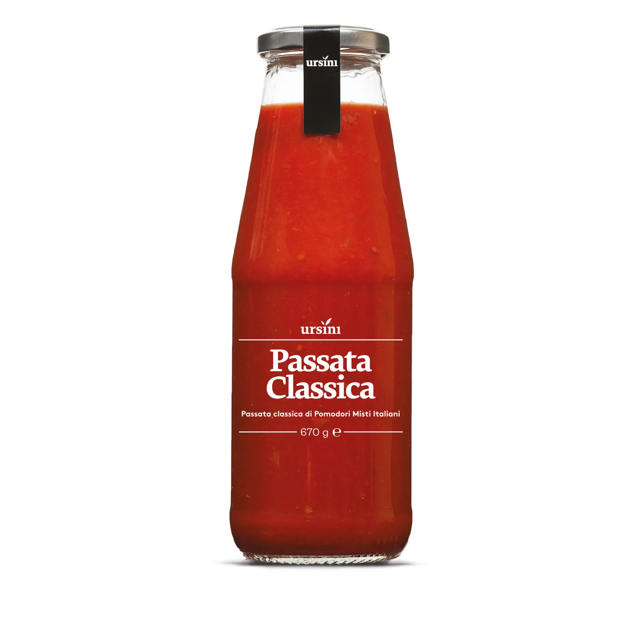 Garrafa italiana de molho de tomate, "clássico passata"-pasta de tomate