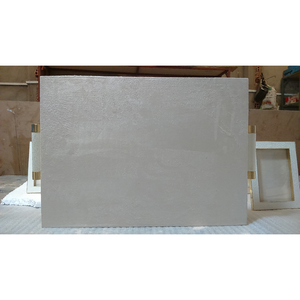 ที่ให้บริการกาแฟสีขาวหรูหรา0.605X0.38X0.065 MDF Shagreen กำมะหยี่ Faux Shagreen ถาดน้ำชาสี่เหลี่ยมพร้อมที่จับแทรกทองเหลือง - Product Image 3