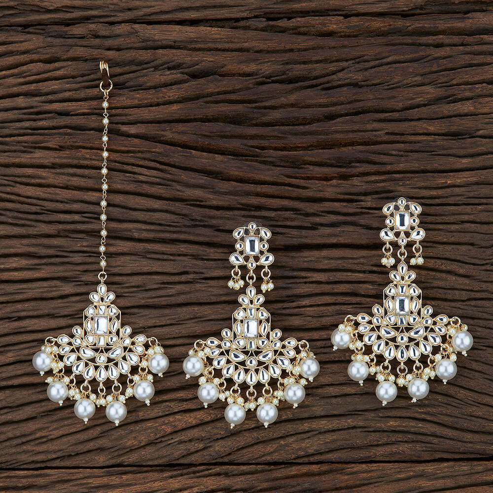 Hand-Made Indo Western Earring Tikka With Gold Plated 104798