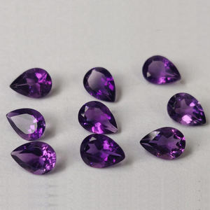 พลอยสีม่วงธรรมชาติทรงลูกแพร์ขนาด14X8มม. อัญมณีเจียระไนแบบหลวมสำหรับทำเครื่องประดับอัญมณีหลวม - Product Image 4