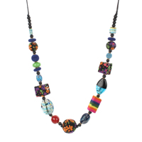 Collier en perles de céramique et cristal fait main de haute qualité, avec cordon, couleur personnalisable, imitation religieuse, bijou statement