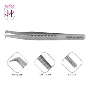 Eyelash Extension Tweezers Diamond Cut Mirror Polish Narrow Tip 90deg Private Label, Russian Volume Eyelash Tweezers - Product Image 2