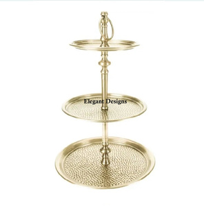 คลาสสิกสไตล์ยืนเค้กชุบทองรอบรูปร่างที่ทำด้วยมือแฟนซียืนเค้กพรีเมี่ยมที่มีคุณภาพตกแต่งแฟนซียืนเค้ก - Product Image 5