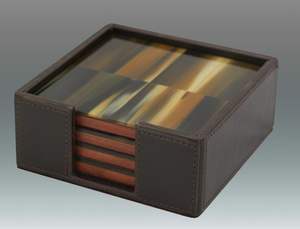 Horn/bone/wood coaster table war - Product Image 2