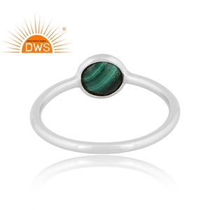 Nouvelle bague empilable en argent sterling fin et malachite naturelle, bijoux tendance, fabricant - Product Image 4