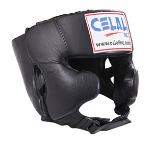 Protector de cabeza de boxeo de cuero genuino, protector de cabeza de cuero de vaca, adecuado para boxeo MMA, equipo de cabeza protector - Product Image 1