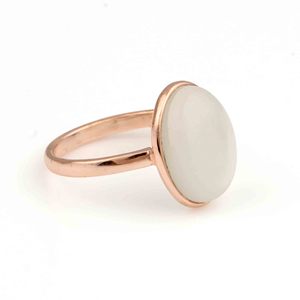 Anillo de Eternidad de Plata de Ley 925 de Calidad Superior 2025 para Mujer, Piedra Lunar Blanca Ovalada de 12x16 mm, Vermeil, Joyería al por Mayor para Bodas - Product Image 1