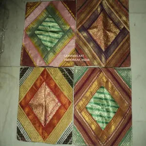 Kunst Seide Saree Patchwork Kissen bezüge