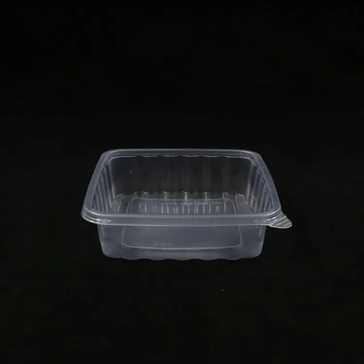 يمكن التخلص منها مربع PP حاوية بلاستيكية للطعام مع نمط موجة وقبضة رفرف لتقديم الطعام وإعداد الطعام الوجبات الجاهزة 300 قطعة/CT