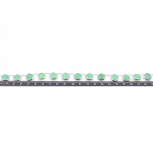 Chrysoprase Chalcedony 11 To 13 MM Heart Shape <b>Silver</b> Bezel <b>Silver</b> Plated Top Side Drilled 13 <b>Beads</b> Strand - Product Image 3
