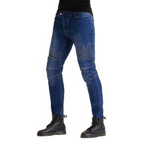 Meilleur pantalon crayon grande taille en denim pour motocyclette pour hommes homologué CE, fabriqué et froissé, avec protection optimale lavée aux enzymes - Product Image 4