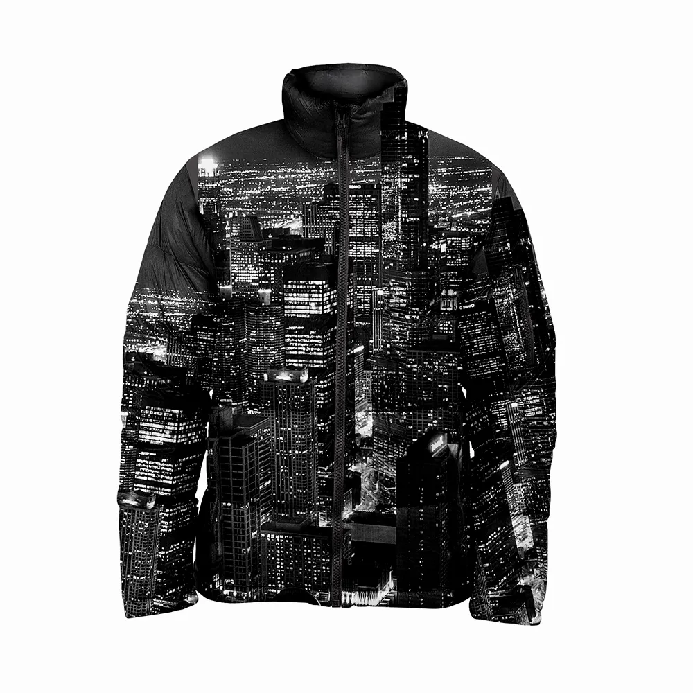 Designer Puffer Jackets For Men's In Black Color Polyester Spandex Sublimation Full Sleeves Winter Jackets For Sale