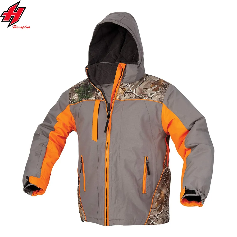 Kamuflaj ceket erkekler özel floresan turuncu avcı ceketi için satış son tasarım 2021 ceketler camo