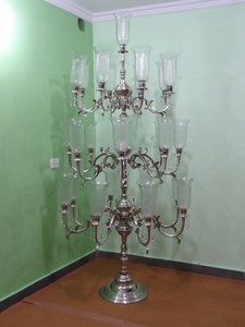 Candelabros de suelo de aluminio caliente candelabros de suelo grande decoración de boda salón de bodas aspecto clásico candelabro alto centro de mesa - Product Image 4
