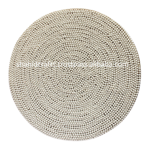 Placemat ทรงกลมตกแต่งบ้าน,แผ่นรองแก้วติดลูกปัดทำมือขนาด15 ''และ14นิ้ว - Product Image 3