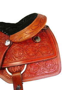 Juego de sillín inglés de cuero genuino duradero de primera calidad, tachuela de caballo de Rancho occidental, varios tamaños, 14 "-18", varios colores - Product Image 5
