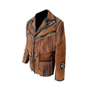 Chaqueta de cuero para hombre, chaqueta gruesa y cálida de invierno con cuello vuelto, estilo vaquero - Product Image 5