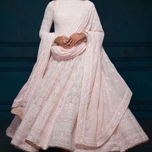Designer Heavy <b>Chikankari</b> Floorlength Anarkali Dress - Product Image 1