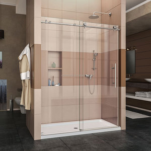 Porte de salle de bain coulissante en verre trempé de 10 mm d'épaisseur au design moderne pour usage hôtelier, surface finie imperméable, ouverture latérale, marque <span class=keywords><strong>LG</strong></span> - Product Image 6