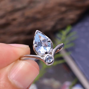 แหวนใส่นิ้ว92.5สเตอร์ลิงเงินธรรมชาติสีฟ้าครามหลายเหลี่ยมเพชรพลอยทางศาสนาแหวนสวมนิ้ว2.3กรัม - Product Image 3