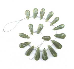 Beautiful 17-Piece Strand Genuine High Quality Natural Vessonite Gemstone Pear Shape Faceted Briolette Green for Jewelry Making - Product Image 4