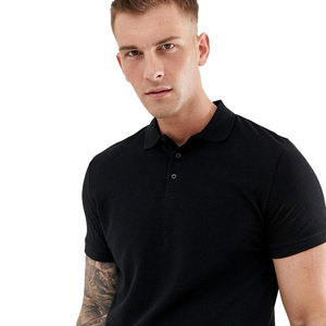 Camiseta 100% de algodón para hombre, Polo negro liso, alta calidad, barato - Product Image 4