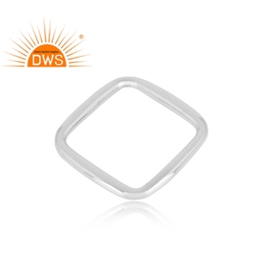 Anillo Rectangular hecho a mano para mujer, joyería fina de Plata de Ley 925 lisa, joyería al por mayor - Product Image 4