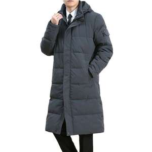 Chaqueta acolchada con logotipo personalizado para hombre, abrigo de invierno cálido de talla grande con capucha extraíble - Product Image 1