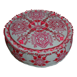 Nouveau pouf d'appoint géométrique moderne pour intérieur, repose-pieds rond, poufs décoratifs, pouf rond bohème pour salon - Product Image 1