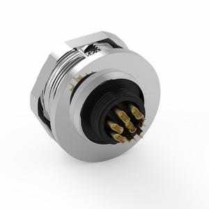 M9 8PIN Front <b>Lock</b> Waterproof Automotive Female Copper Housing M12*0.5 <b>Thread</b> Connector - Product Image 2