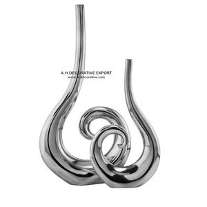 Centre de table pour la maison, vase à fleurs en métal, finition antique, pot à fleurs décoratif en aluminium pour la décoration de mariage - Product Image 4