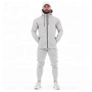Custom <b>Men's</b> Slim Fit Gym Tracksuit High Street Style with Full Zip and <b>Long</b> Length Plain Design for Winter Fitness - Product Image 2
