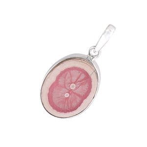 Slectite Rohdocosite, Piedra Preciosa Natural, Joyería de Plata de Ley 925, Colgante Chapado en Plata, Forma Ovalada, Colgante de Moda Unisex - Product Image 3