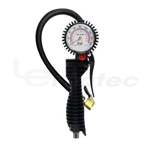 เครื่องวัดลมยางเลมาเทค 0-160 ปอนด์ต่อตารางนิ้ว ปั๊มลม ABS สำหรับรถยนต์และมอเตอร์ไซค์ พร้อมเกจวัดแบบหมุนได้ และระบบควบคุม 3 ฟังก์ชั่น - Product Image 1