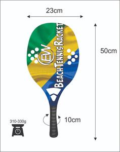 Raquettes de beach tennis avec face en fibre de carbone de 20 mm, poignée en fibre de carbone, filet en fibre de verre, poids 310-330 g, longueur 50 cm - Product Image 3