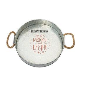 Plat de service en métal fantaisie fait à la main de style indien meilleur plateau de service galvanisé en gros peu coûteux et élégant - Product Image 1